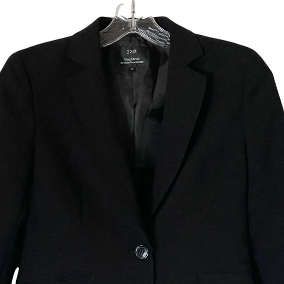 🌺 23 Vingt-Trois Arrondissements Single-Button Black Work Blazer Size 32 (XS) - Picture 3 of 12